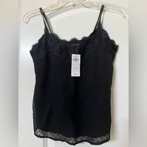 Abercrombie lace camisole tank top with polka detail in XXS NWT